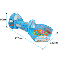 Ensemble de tente de jeu pliable 3 pièces pour enfants avec piscine à balles et tunnel d'exploration en polyester, jouet sportif