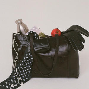 <span class=keywords><strong>Bolsa</strong></span> de Almacenamiento de Ganchillo Reutilizable de Alta Gama con Cordón, Color Liso, Alta Calidad, Duradera, Color Café Oscuro, con Logotipo Personalizado - Product Image 6