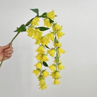 Carillon éolien suspendu fleur artificielle orchidée murale plante verte décoration fausse fleur ornement