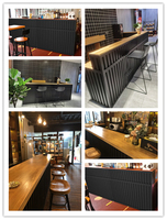 Comptoir de bar moderne en bois massif, comptoir de caisse d'angle en fer forgé pour restaurant, café, hôtel, salle de sport, boutique, réception