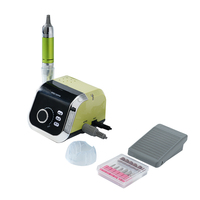 Machine à ongles professionnelle portable vert lime 35000 tr/min avec rangement pour embouts et pédale pour fournitures d'onglerie
