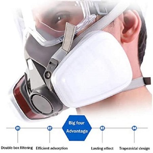 Masker Gas Respirator Anti debu, masker Gas pelindung wajah Respirator dengan filter banyak digunakan - Product Image 3