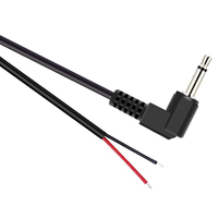 Connecteur mâle à angle droit de 3,5 mm (90 degrés) vers fil nu à extrémité ouverte TS 2 pôles mono 1/8 pouce (3,5 mm) pour réparation de câble audio