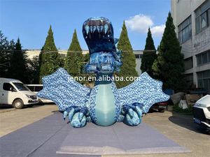 Tùy chỉnh màu xanh <span class=keywords><strong>Inflatable</strong></span> rồng phim hoạt hình với đôi cánh <span class=keywords><strong>Inflatable</strong></span> bay rồng mô hình cho tổ chức sự kiện trang trí - Product Image 4