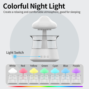 300ml Capacity 7 Colors Night Light Lamp Adjustable Water Flow Mushroom <strong>Raindrop</strong> Humidifier Rain <strong>Cloud</strong> Aroma <strong>Diffuser</strong> for Home - Product Image 3