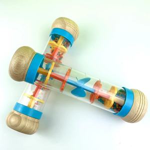 Tubo de sonido de lluvia al por mayor de madera y plástico, juguete educativo musical, sonajero, generador de lluvia para bebé - Product Image 2