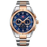 MINI FOCUS MF0495 jam tangan kuarsa pria, jam tangan Model baru mewah tali baja tahan karat modis