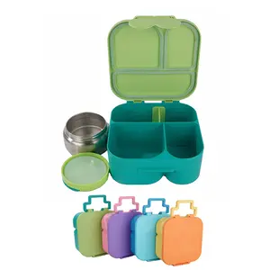 Trường Nhà cung cấp cho sinh viên thực phẩm lưu trữ container tiffin hộp cơm trưa trẻ em Bento Hộp Ăn Trưa với thực phẩm Flask