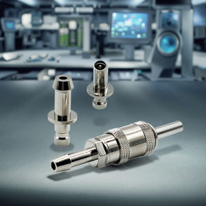 의료용으로 통합된 디자인의 DIN 타입 나사산 구리 금속 혈압 커프 수/수 스프링 커넥터 - Product Image 1