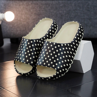 Sandales plates confortables de haute qualité pour femmes, imprimées à pois, pour l'intérieur et l'extérieur, type babouches