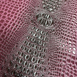 Hai Tone Màu Dập Nổi Da Cá Sấu Cứu Trợ Da Nhân Tạo Cho Nhà Dệt May Túi Ô Trang Trí Thủ Công Sử Dụng - Product Image 2