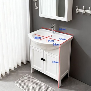 Lavabo Rectangular de 60 cm con Gran Capacidad, Mueble de Baño de Fibra de Carbono, Lavabo y Fregadero de Cerámica - Product Image 2
