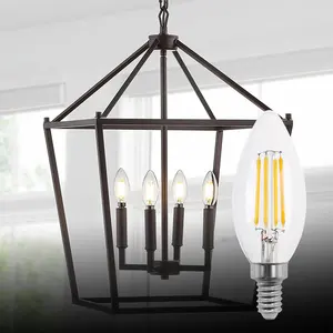 Bougie 2W 4W 5W E12 E14 B22 E26 E27 Dimmable C35 LED Filament ampoule candélabres LED ampoules avec luminaire