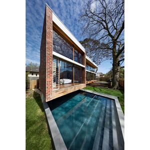 Villa moderna de estructura de acero ligero de 2 pisos con diseño de techo plano para uso residencial - Product Image 1