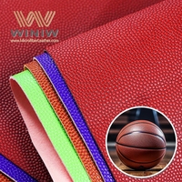 Tissu PU en microfibre résistant au vieillissement, imperméable et écologique, en cuir artificiel de basket-ball, avec support non tissé, motif en relief