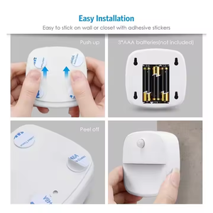 Lampu Malam Sensor Gerak LED Lampu Dinding Nirkabel Dioperasikan dengan Baterai AAA Dapat Diredupkan Kecil Lucu Minimalis Kamar Tidur Dapur Koridor - Product Image 6