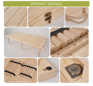 Table de pique-nique en pin portable de style boho pour la plage en plein air, barbecue, camping-décoration intérieure, table de pique-nique printanière en plein air, <span class=keywords><strong>idée</strong></span> cadeau - Product Image 4