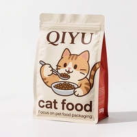 Personnalisé 500g feuille d'aluminium fond plat debout Ziplock sac d'emballage alimentaire pour animaux de compagnie avec des caractéristiques de sécurité pour la nourriture sèche pour chat