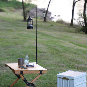 Portable Aluminum Alloy Folding Lamp Stand Double <b>Hook</b> Outdoor Camping Light Holder Ground Lamp <b>Pole</b> - Product Image 4