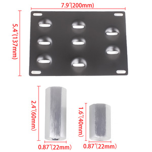 Crastp Aluminum License Plate Frame 205mm Eight Hole Tow <b>Hook</b> Mounting Bracket For <b>Car</b> Modification - Product Image 2