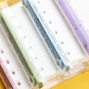 Cuaderno de hojas sueltas en espiral de Pvc nuevo al por mayor transparente A7 doble hebilla portátil <span class=keywords><strong>libro</strong></span> de cuentas de Pvc con cubierta colorida - Product Image 2