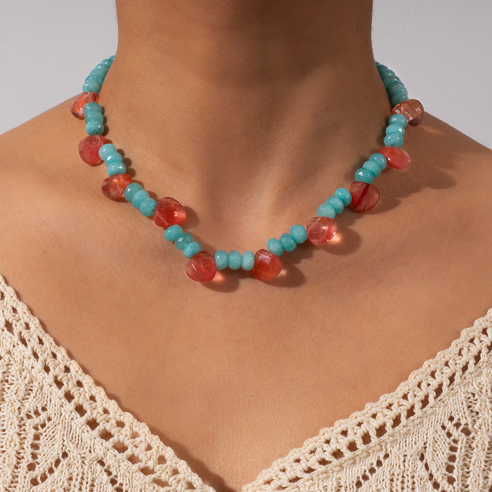 Collier Vintage En Corail Naturel Rouge - Bijou Ancien Et Unique