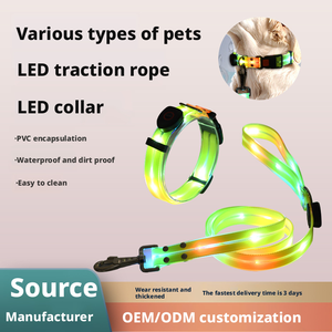 Klassieke eenvoudige rubberen LED-hondenhalsbandlamp, USB-oplaadbaar, knipperend veiligheidslicht, gloeiende halsband voor huisdieren, nachtelijk wandelen, waterdicht, solide - Product Image 5