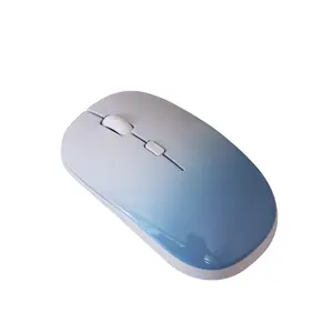 Neue OEM-Maus Mini Kawaii Flat beide Hände Tragbare schlanke Büro Silent Laptop Ergonomische 2.4G Wireless-Maus mit Farbverlauf