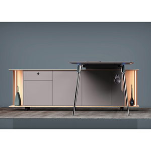 Luxury Executive Office <b>Desk</b> Wooden Boss <b>Desk</b> with Extendable and Convertible Design Features - Product Image 4