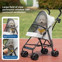 Poussette pour animaux de compagnie avec roues avant pivotantes à 360°, réglable, écologique, toutes saisons, sécurité, absorption des chocs, pliage facile, pour chien et chat