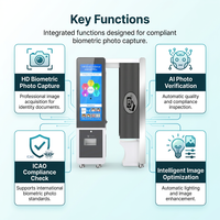 Photomaton biométrique compatible ICAO alimenté par l'IA pour les applications de passeport, de visa, de permis de résidence et de carte d'identité