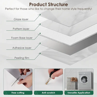 Papel Tapiz Autoadhesivo Geométrico de Mármol, Papel Tapiz de Espuma Gruesa para Decoración del Hogar, Panel de Pared para Fondo de Pared