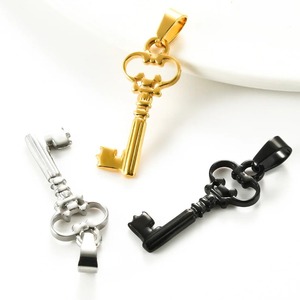 Colgante de Llave Pequeño de Acero Inoxidable, Plateado, Dorado, Negro, con Recubrimiento PVD al Vacío, Accesorios para Joyería DIY - Product Image 1