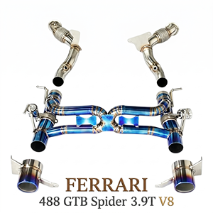ชุดท่อไอเสียแบบวาล์ว Vortex Blue Burnt Titanium สำหรับ Ferrari 488 GTB Spider 3.9T V8 แบบติดตั้งได้โดยตรง - Product Image 1