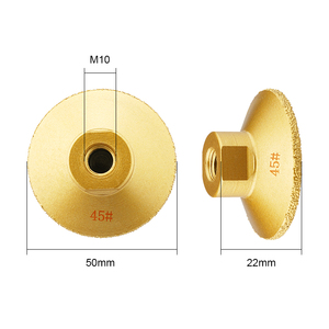 Meule diamantée pour granit, marbre, brasage sous vide polyvalent, outils abrasifs à bord de tête semi-circulaire - Product Image 2