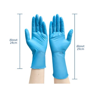 Guantes de Nitrilo de 12 Pulgadas, Azules, con Textura en los Dedos, Desechables, Sin Polvo, con Puño Largo, 4 mil, para Examen Médico - Product Image 3