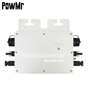 PowMr 600W 700W 1200W 220V MPPT Onduleur de cravate sur réseau IP65 Système PV Onduleur de cravate Micro onduleur pour panneaux solaires