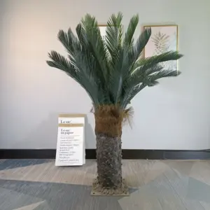 Sago-bonsái artificial hecho a mano, simulación de planta en maceta