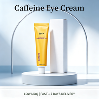 Crème Contour des Yeux Bio 15ml Conforme GMP Éclaircissante Hydratante Anti-Rides à la Caféine et à l'Acide Hyaluronique avec Tube à Impulsion
