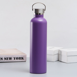 Premium Stainless Steel Vacuum Insulated Water Bottle Wide Mouth <b>Metal</b> Lid Portable Handle for Sports Camping Hiking - Product Image 2
