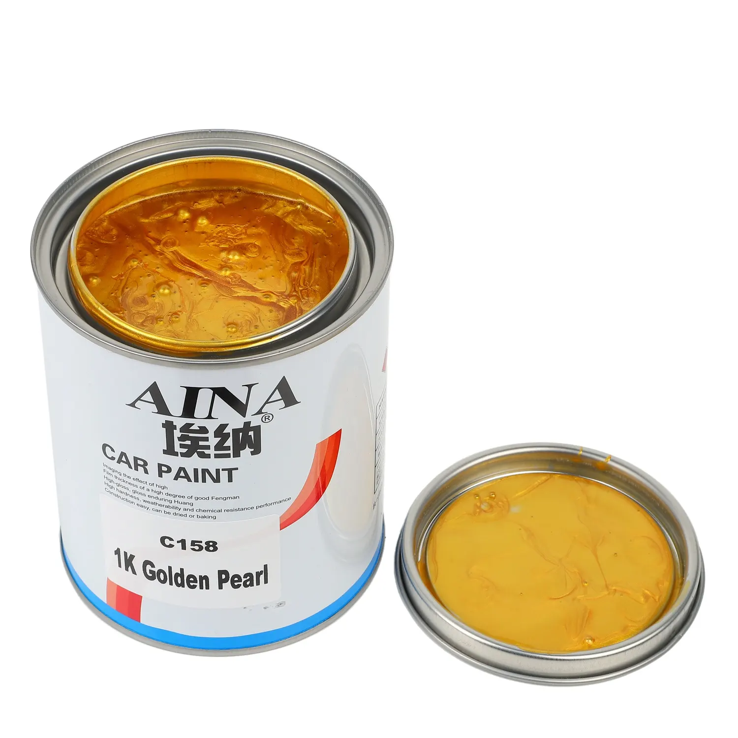 C158 High Quality Manufacturer Car Paint 1k Golden Pearl Metal Refinish Car Paint Whole Sale for Plastic Application Spray Paint