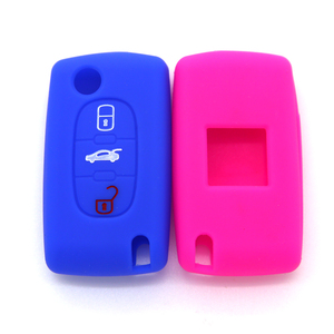 Housse de clé de voiture pliante en silicone flexible entièrement protectrice à 3 boutons pour 3008 <span class=keywords><strong>accessoires</strong></span> de clé de voiture pratiques - Product Image 6