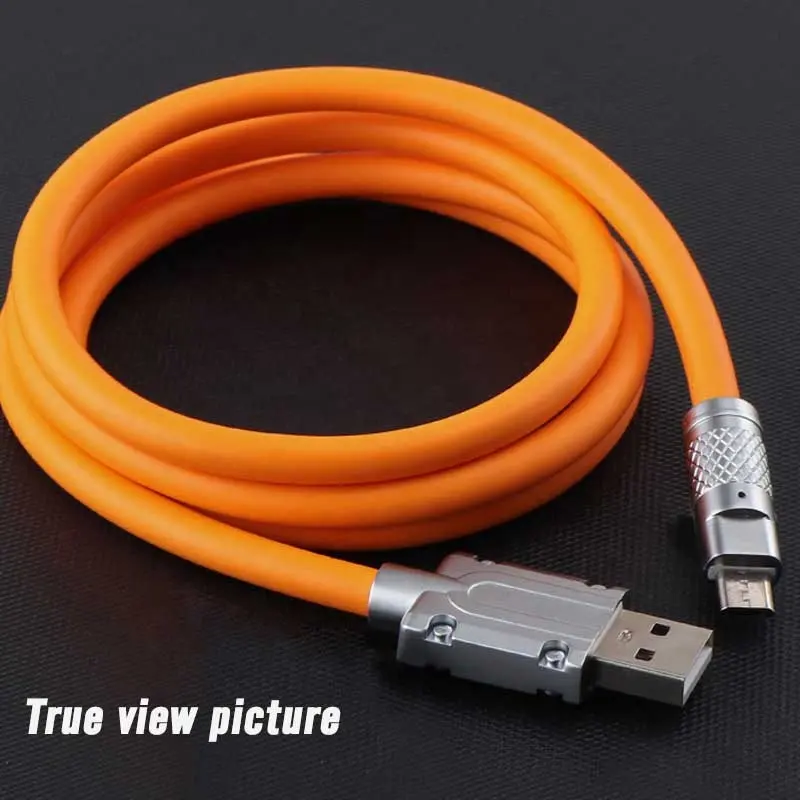 Hot Sell TPE Zink Alloy OD 6mm Usb Type C Cable 3A Fast Charging Foor HUAWEI For Xiaomi