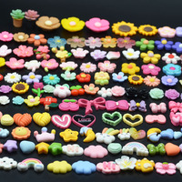 Charmes de slime mignons, mini artisanat en résine, têtes d'animaux, ours, queue de sirène, princesse, chat, papillon, arc-en-ciel, bonbons sucrés, cabochon lumineux