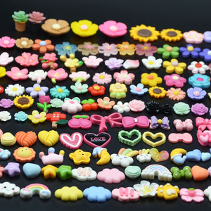 Charmes de slime mignons, mini artisanat en résine, têtes d'animaux, ours, queue de sirène, princesse, chat, papillon, arc-en-ciel, bonbons sucrés, cabochon lumineux - Product Image 5
