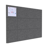 Panneaux acoustiques insonorisants en fibre de polyester, style carré solide, auto-adhésifs, pour l'exportation, lot de 12 pièces