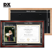 Cadre photo et porte-diplôme en bois DX Designs, double ouverture, pour décoration murale, taille personnalisée