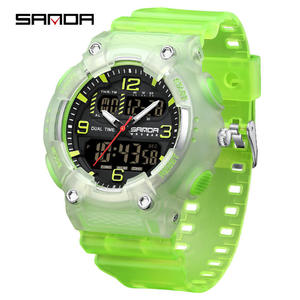 Reloj SANDA 6181 Deportivo, de Moda, Digital LED de Lujo, con Alarma, Manecillas Luminosas, Reloj de Cuarzo Analógico para Hombre, Resistente al Agua - Product Image 1