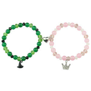Pulsera de cuentas con colgante de corona y bastón mágico inspirada en la película de la Bruja Malvada, joyería a juego para parejas y amigos para ocasiones de regalo - Product Image 2