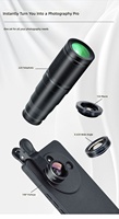 Téléobjectif Monoculaire Télécommandé ZYKD pour Téléphone, Mini Télescope ABS, Objectif Mobile HD 40X Zoom avec Mise au Point Automatique et Trépied 16